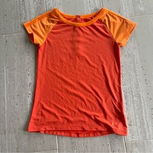 Nike Golf Dri-Fit Zipper Back Orange Short Sleeve Tee